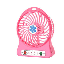 Load image into Gallery viewer, Portable Mini LED Fan Air Cooler Battery Operated USB Rechargeable Desktop 3 Mode Speed Regulation LED Lighting Function Without Battery
