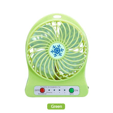 Load image into Gallery viewer, Portable Mini LED Fan Air Cooler Battery Operated USB Rechargeable Desktop 3 Mode Speed Regulation LED Lighting Function Without Battery
