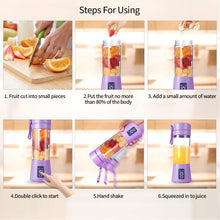 Load image into Gallery viewer, Portable Electric Blender 6-Blade Cutter Juicer Blenders Mini Food Processor Handheld Fruit Squeezer Milk Shake Smoothie Food Machine
