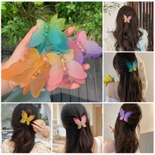 Load image into Gallery viewer, Acrylic Hair Claw Elegant Double Layer Sweet Fairy Butterfly Hairpin Clip Frosted Styling Tools Barrettes For Women Hair Accessories
