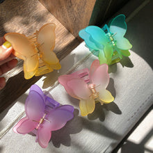 Load image into Gallery viewer, Acrylic Hair Claw Elegant Double Layer Sweet Fairy Butterfly Hairpin Clip Frosted Styling Tools Barrettes For Women Hair Accessories
