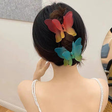 Load image into Gallery viewer, Acrylic Hair Claw Elegant Double Layer Sweet Fairy Butterfly Hairpin Clip Frosted Styling Tools Barrettes For Women Hair Accessories
