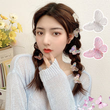 Load image into Gallery viewer, Girls Transparent Laser Butterfly Pink Hairpin Children Fashion Heart-Shape Hair Clips Women Barrettes Headband Hair Accessories

