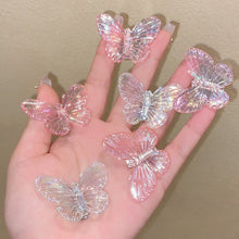 Load image into Gallery viewer, Girls Transparent Laser Butterfly Pink Hairpin Children Fashion Heart-Shape Hair Clips Women Barrettes Headband Hair Accessories
