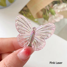 Load image into Gallery viewer, Girls Transparent Laser Butterfly Pink Hairpin Children Fashion Heart-Shape Hair Clips Women Barrettes Headband Hair Accessories
