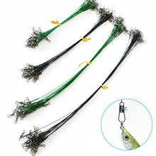 Load image into Gallery viewer, 20PCS 15CM-30CM Anti Bite Steel Fishing Line Steel Wire Leader With Swivel Fishing Accessory Lead Core Leash Fishing Wire
