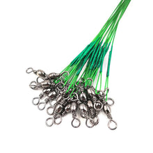 Load image into Gallery viewer, 20PCS 15CM-30CM Anti Bite Steel Fishing Line Steel Wire Leader With Swivel Fishing Accessory Lead Core Leash Fishing Wire
