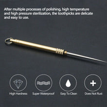 Load image into Gallery viewer, Multi-Purpose Titanium Outdoor EDC Portable Toothpick Bottle Fruit Fork Camping Tool Toothpick Tube Is More Durable Than Floss
