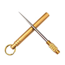 Load image into Gallery viewer, Multi-Purpose Titanium Outdoor EDC Portable Toothpick Bottle Fruit Fork Camping Tool Toothpick Tube Is More Durable Than Floss
