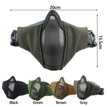 Load image into Gallery viewer, Outdoor Airsoft Tactical Half Face Mask Breathable Low-carbon Steel Mesh Protective Paintball Masks
