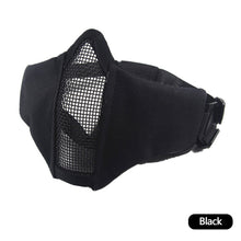 Load image into Gallery viewer, Outdoor Airsoft Tactical Half Face Mask Breathable Low-carbon Steel Mesh Protective Paintball Masks
