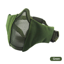 Load image into Gallery viewer, Outdoor Airsoft Tactical Half Face Mask Breathable Low-carbon Steel Mesh Protective Paintball Masks
