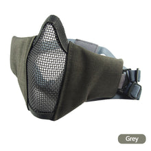 Load image into Gallery viewer, Outdoor Airsoft Tactical Half Face Mask Breathable Low-carbon Steel Mesh Protective Paintball Masks
