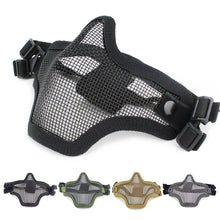 Load image into Gallery viewer, Half Face Tactical Mask Strike Metal Mesh Skull Army Military Hunting Accessories Lower Face Airsoft Paintball Masks
