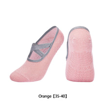 Load image into Gallery viewer, Women Yoga Socks Non-Slip Grips &amp; Straps, Bandage Cotton Sock Ideal For Pilates Pure Barre Ballet Dance Barefoot Workout
