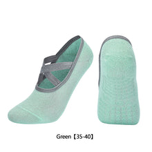 Load image into Gallery viewer, Women Yoga Socks Non-Slip Grips &amp; Straps, Bandage Cotton Sock Ideal For Pilates Pure Barre Ballet Dance Barefoot Workout
