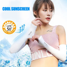 Load image into Gallery viewer, Ice Silk Long Gloves Sun UV Protection Hand Protector Cover Arm Sleeves Sunscreen Sleeves Outdoor Arm Warmer Half Finger Sleeves
