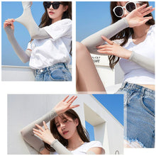 Load image into Gallery viewer, Ice Silk Long Gloves Sun UV Protection Hand Protector Cover Arm Sleeves Sunscreen Sleeves Outdoor Arm Warmer Half Finger Sleeves
