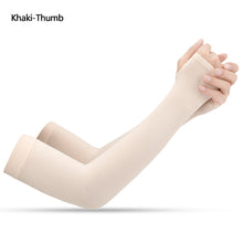 Load image into Gallery viewer, Ice Silk Long Gloves Sun UV Protection Hand Protector Cover Arm Sleeves Sunscreen Sleeves Outdoor Arm Warmer Half Finger Sleeves
