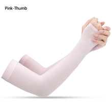 Load image into Gallery viewer, Ice Silk Long Gloves Sun UV Protection Hand Protector Cover Arm Sleeves Sunscreen Sleeves Outdoor Arm Warmer Half Finger Sleeves
