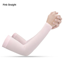 Load image into Gallery viewer, Ice Silk Long Gloves Sun UV Protection Hand Protector Cover Arm Sleeves Sunscreen Sleeves Outdoor Arm Warmer Half Finger Sleeves
