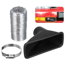 Load image into Gallery viewer, Universal Car Front Bumper Turbo Air Intake Pipe Carbon Fiber Look Auto Cold Air Intake System Funnel Kit Turbine Inlet Pipe
