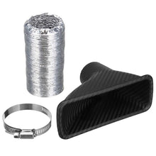 Load image into Gallery viewer, Universal Car Front Bumper Turbo Air Intake Pipe Carbon Fiber Look Auto Cold Air Intake System Funnel Kit Turbine Inlet Pipe
