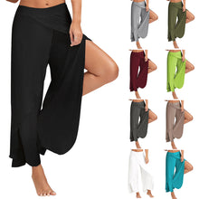 Load image into Gallery viewer, Women Plus Size Wide Leg Pants Loose Fitness Dance Yoga Split Trousers Female Elastic Wasit Casual Yoga Pants
