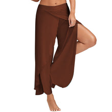 Load image into Gallery viewer, Women Plus Size Wide Leg Pants Loose Fitness Dance Yoga Split Trousers Female Elastic Wasit Casual Yoga Pants
