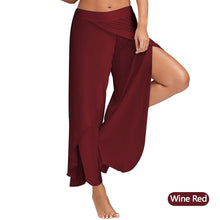 Load image into Gallery viewer, Women Plus Size Wide Leg Pants Loose Fitness Dance Yoga Split Trousers Female Elastic Wasit Casual Yoga Pants
