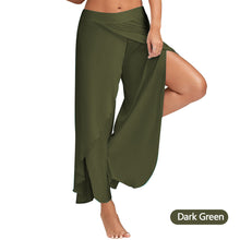 Load image into Gallery viewer, Women Plus Size Wide Leg Pants Loose Fitness Dance Yoga Split Trousers Female Elastic Wasit Casual Yoga Pants

