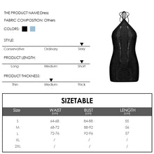 Load image into Gallery viewer, Solid Color Spice Girls Sexy Cutout See-through Off Shoulder Halterneck Open Back Sling Knit Short Dress For Female
