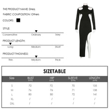 Load image into Gallery viewer, Elegant Solid Color Cutout Slim Sheath Dress High Neck Long Sleeve Irregular Long Women Wrap Dress
