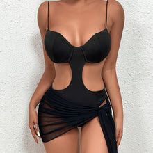 Load image into Gallery viewer, Ins Sexy Hollow Mesh See-through Dropped Waist Dress Open Back Off Shoulde One-piece Slip Dress
