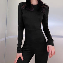 Load image into Gallery viewer, Autumn Fashion Casual Women Jumpsuit Long Sleeve Open Back Slim Fit Elegant Straight Wide-leg Piece Pants
