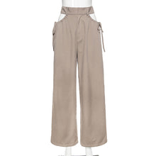 Load image into Gallery viewer, High Waist Cutout Drawstring Loose Slim Casual Pants Summer Comfortable Women All-match Solid Color Trousers
