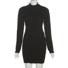 Load image into Gallery viewer, Fashion Woolen Knitted Dress for Autumn Winter Long-sleeved Round Turtleneck Open Back Slim Women Sexy Dress
