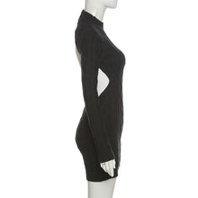 Load image into Gallery viewer, Fashion Woolen Knitted Dress for Autumn Winter Long-sleeved Round Turtleneck Open Back Slim Women Sexy Dress
