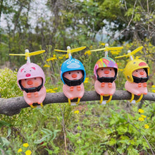 Load image into Gallery viewer, Helmet Little Pink Pig Car Accessories Wind Broken Car Cute Little Pink Pig With Helmet Propeller Wind-breaking Duck Road Bike Motor Helmet Riding Cycling Car Decor
