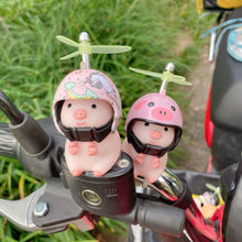 Load image into Gallery viewer, Helmet Little Pink Pig Car Accessories Wind Broken Car Cute Little Pink Pig With Helmet Propeller Wind-breaking Duck Road Bike Motor Helmet Riding Cycling Car Decor
