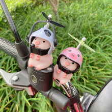 Load image into Gallery viewer, Helmet Little Pink Pig Car Accessories Wind Broken Car Cute Little Pink Pig With Helmet Propeller Wind-breaking Duck Road Bike Motor Helmet Riding Cycling Car Decor
