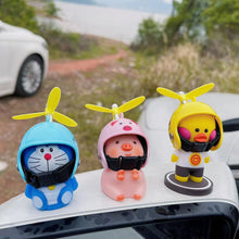 Load image into Gallery viewer, Helmet Little Pink Pig Car Accessories Wind Broken Car Cute Little Pink Pig With Helmet Propeller Wind-breaking Duck Road Bike Motor Helmet Riding Cycling Car Decor
