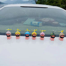 Load image into Gallery viewer, Helmet Little Pink Pig Car Accessories Wind Broken Car Cute Little Pink Pig With Helmet Propeller Wind-breaking Duck Road Bike Motor Helmet Riding Cycling Car Decor
