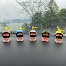 Load image into Gallery viewer, Helmet Little Pink Pig Car Accessories Wind Broken Car Cute Little Pink Pig With Helmet Propeller Wind-breaking Duck Road Bike Motor Helmet Riding Cycling Car Decor
