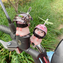 Load image into Gallery viewer, Helmet Little Pink Pig Car Accessories Wind Broken Car Cute Little Pink Pig With Helmet Propeller Wind-breaking Duck Road Bike Motor Helmet Riding Cycling Car Decor
