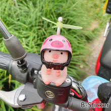 Load image into Gallery viewer, Helmet Little Pink Pig Car Accessories Wind Broken Car Cute Little Pink Pig With Helmet Propeller Wind-breaking Duck Road Bike Motor Helmet Riding Cycling Car Decor

