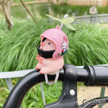 Load image into Gallery viewer, Helmet Little Pink Pig Car Accessories Wind Broken Car Cute Little Pink Pig With Helmet Propeller Wind-breaking Duck Road Bike Motor Helmet Riding Cycling Car Decor
