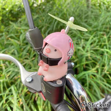 Load image into Gallery viewer, Helmet Little Pink Pig Car Accessories Wind Broken Car Cute Little Pink Pig With Helmet Propeller Wind-breaking Duck Road Bike Motor Helmet Riding Cycling Car Decor
