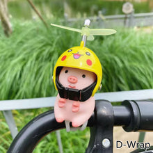 Load image into Gallery viewer, Helmet Little Pink Pig Car Accessories Wind Broken Car Cute Little Pink Pig With Helmet Propeller Wind-breaking Duck Road Bike Motor Helmet Riding Cycling Car Decor
