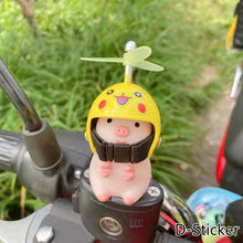 Load image into Gallery viewer, Helmet Little Pink Pig Car Accessories Wind Broken Car Cute Little Pink Pig With Helmet Propeller Wind-breaking Duck Road Bike Motor Helmet Riding Cycling Car Decor

